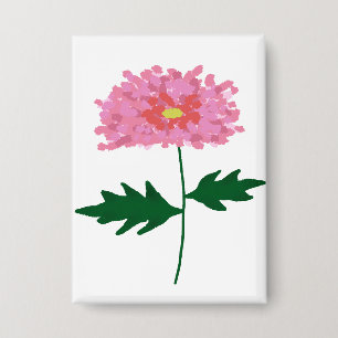 Badge Cadeau floral de chrysanthème rose