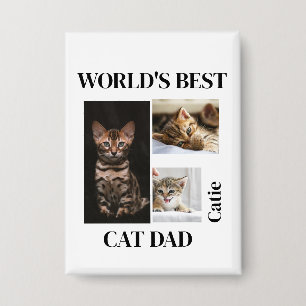 Badge Cadeau personnalisé du meilleur papa de chat au mo