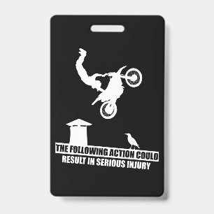 Badge Cadeau pour amateur de motos de sport tout-terrain