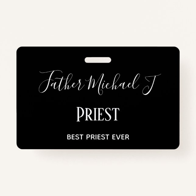 Badge CADEAUX PRIVÉS - personnalisation Classique Blanc  (Devant)
