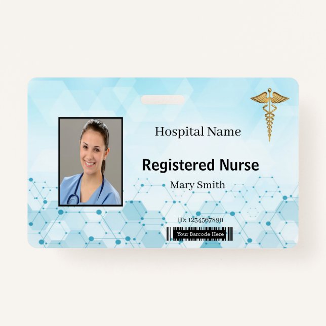 Badge Caduceus Molecule - ID photo Médicale (Devant)