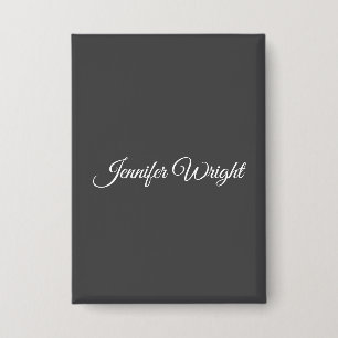 Badge Calligraphie minimaliste plaine moderne gris