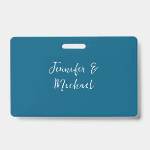 Badge Calligraphie minimaliste professionnelle en bleu o