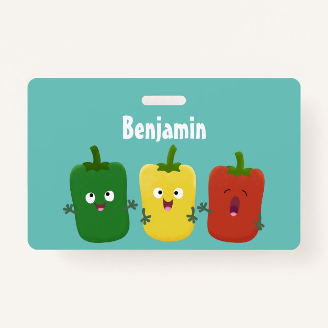 Badge Caricature de chant trio capsicum poivre clair (Devant)