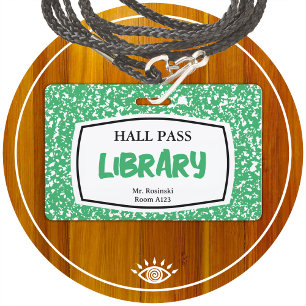 Badge carnet de composition bibliothèque laissez-passer 