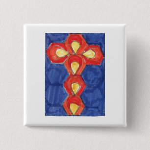 Badge Carré Cross Motif