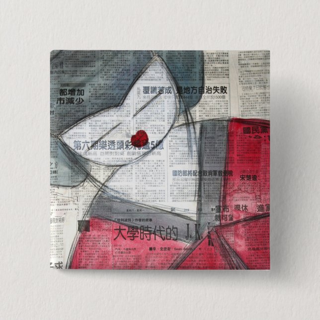 badge carré geisha (Devant)