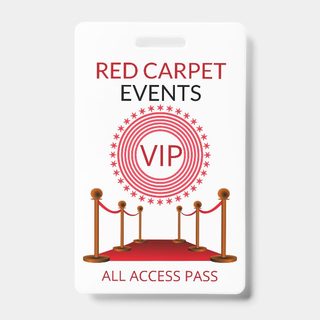 Badge Carrelage rouge VIP Pass (Avant)