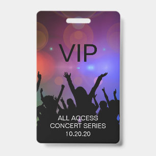Badge Carte d'accès au concert VIP personnalisée moderne