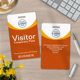 Badge Carte d'accès aux visiteurs Orange Corporate Logo