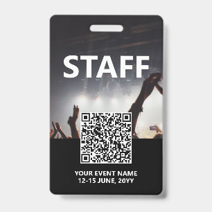 Badge Carte d'accès personnalisée à l'événement Qr Code 