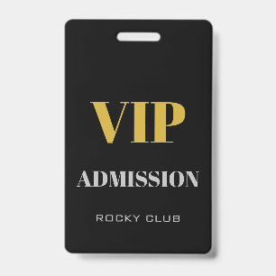 Badge Carte d'accès VIP élégante et simple pour la zone