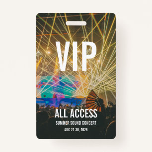 Badge Carte de concert personnalisée VIP All Access Pass
