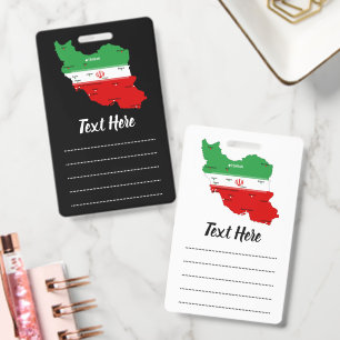 Badge Carte de l'Iran avec drapeau et emblème