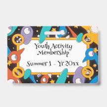 Carte de membre du camp d'activité pour jeunes