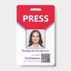 Carte de presse avec photo et code QR