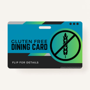 Badge Carte de sécurité du restaurant pour repas sans gl