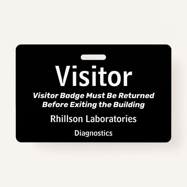 Badge Carte de visite horizontale Noir et blanc (Devant)