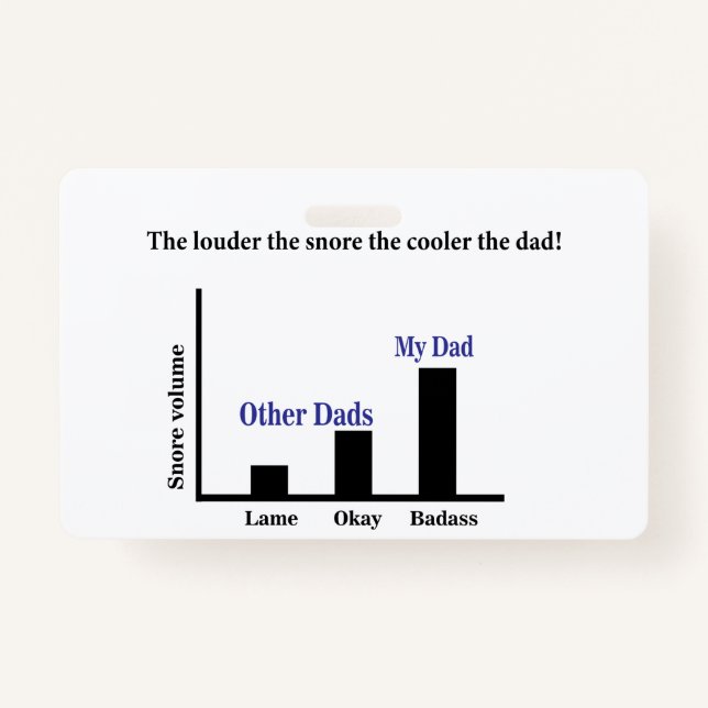 Badge Carte de voeux de Fête des pères Snoring Kool Dad (Devant)