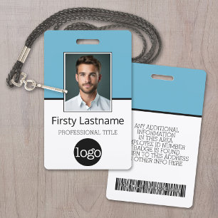Badge Carte d'employé personnalisée - Photo, code-barres