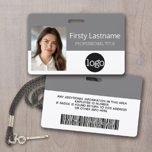 Badge Carte d'employé personnalisée - Photo, code-barres