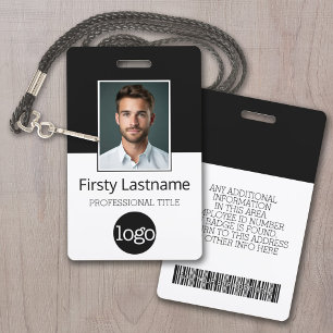 Badge Carte d'employé personnalisée - Photo, code-barres