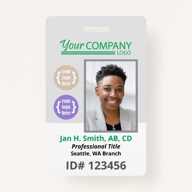 Badge Carte d'entrée de l'employé pour le logo vert (Devant)