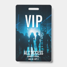 Carte d'événement VIP All-Access personnalisée