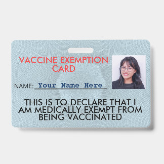 Badge Carte d'exemption de vaccin ID
