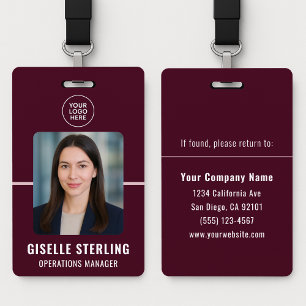 Badge Carte d'identification personnalisée pour les empl