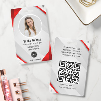 Badge Carte d'identification professionnelle avec code Q