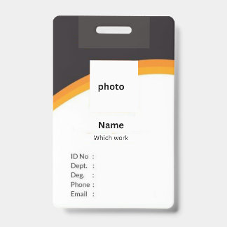 Badge Carte d'identité de bureau/entreprise