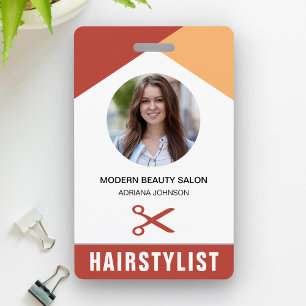Badge Carte d'identité de coiffeur de salon de beauté no