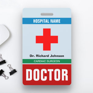 Badge Carte d'identité de docteur à nom personnalisé