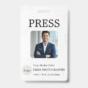 Badge Carte d'identité de journaliste de presse photogra