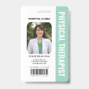 Badge Carte d'identité de kinésithérapeute en teal pour 