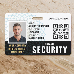 Badge Carte d'identité de la Garde de sécurité personnal