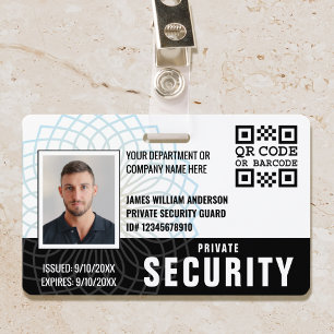 Badge Carte d'identité de la Garde de sécurité privée pe