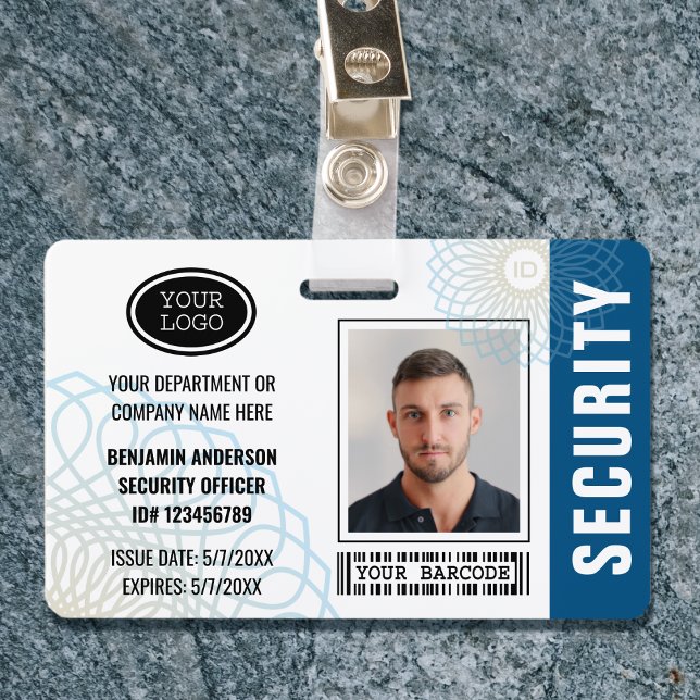 Badge Carte d'identité de l'agent de sécurité personnali (Créateur téléchargé)