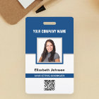 Carte d'identité de l'employé avec nom, photo, log