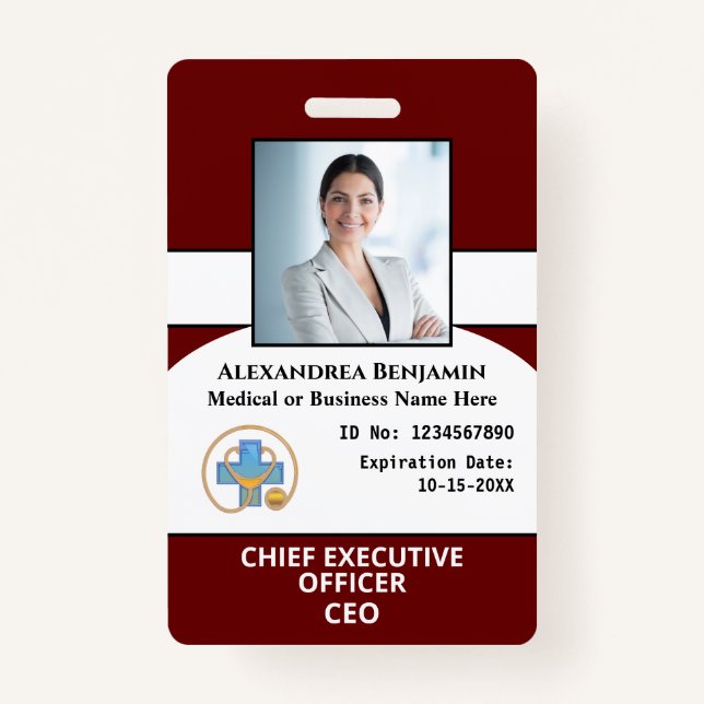 Badge Carte d'identité de l'employé de l'hôpital (Devant)