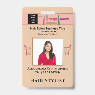 Badge Carte d'identité de l'employé Liste de cheveux Pho