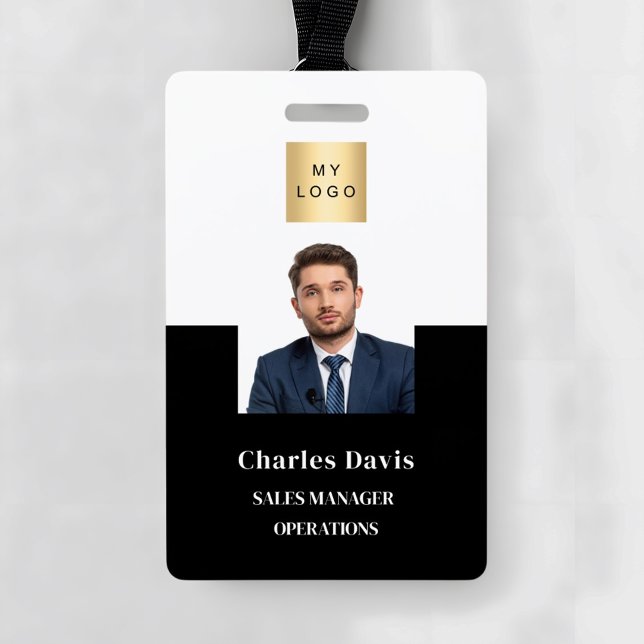 Badge carte d'identité de l'employé noir sécurité de l'e (Créateur téléchargé)