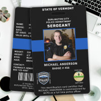 Carte d'identité de police de maintien de l'ordre