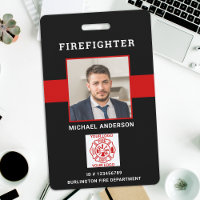Carte d'identité de pompier personnalisée avec pho
