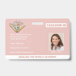 Badge Carte d'identité de professeur d'école à domicile