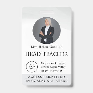 Badge Carte d'identité de professeur Nom École Modèle Ph