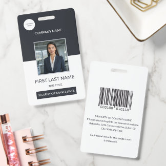 Badge Carte d'identité de sécurité minimale pour employé