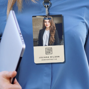 Badge Carte d'identité d'employé moderne Minimaliste QR