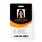 Carte d'identité d'employé noir personnalisée avec